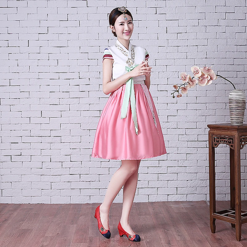 Элегантная женская обувь; большие размеры Korea Hanbok китайское традиционное платье Женский Национальный в Корейском стиле детский танцевальный костюм с вышивкой в Корейском стиле «ханбок» для повышения производительности