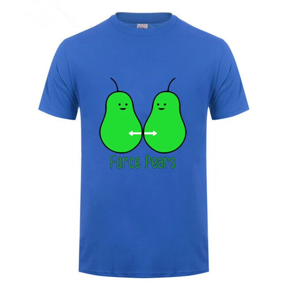 Мужская хлопковая футболка Force Pears голубая брендовая с короткими рукавами лето