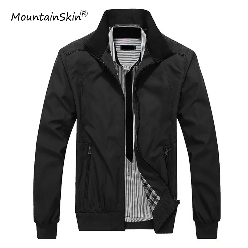 Мужские куртки Mountainskin 5XL повседневные пальто с воротником стойкой Мужская Модная