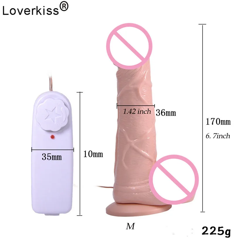 Loverkiss 5 7/6 7/7 дюйма большой вибратор и фаллоимитатор для точки G секс игрушки женщин