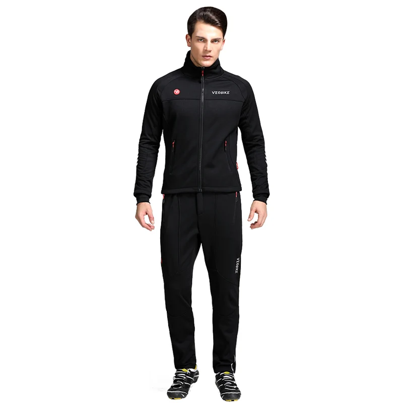 black jersey pants Мужская водонепроницаемая штормовка с длинным рукавом для велоспорта Pro Team Mtb велосипедная одежда зимняя флисовая мотоциклетная куртка ветрозащитная - Цвет: black jersey pants