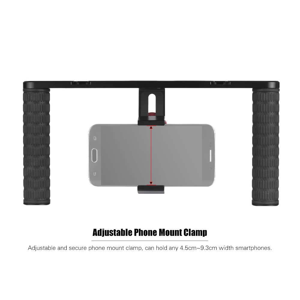 Andoer TE-218 Smartphone Photography Video Rig 1/4&quot Screw Mounts with 2pcs Shoe Phone Stabilizer Dual Handheld Grip | Электроника