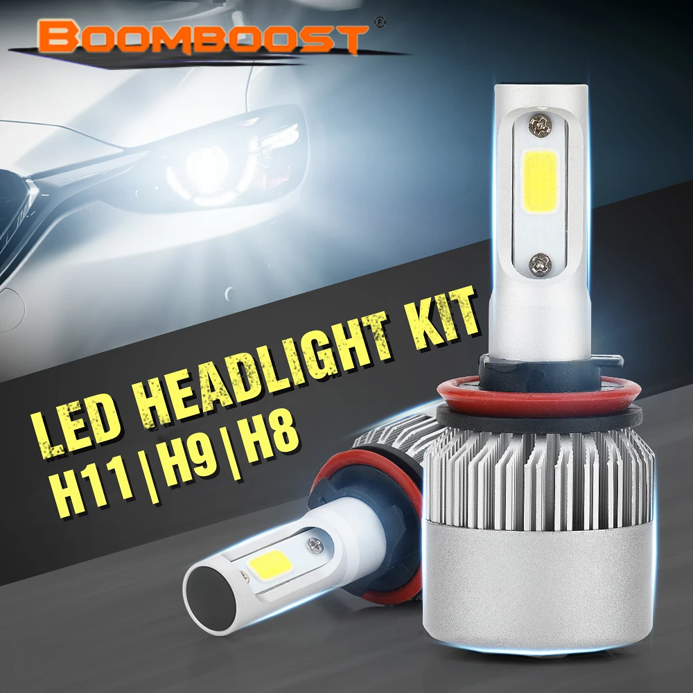 

2Pcs LED H1 H3 H4 H7 H11 880 9004 9007 Headlight Bulbs 72W 8000LM High Low Beam Lamp 6500K 12V BOOMBOOST