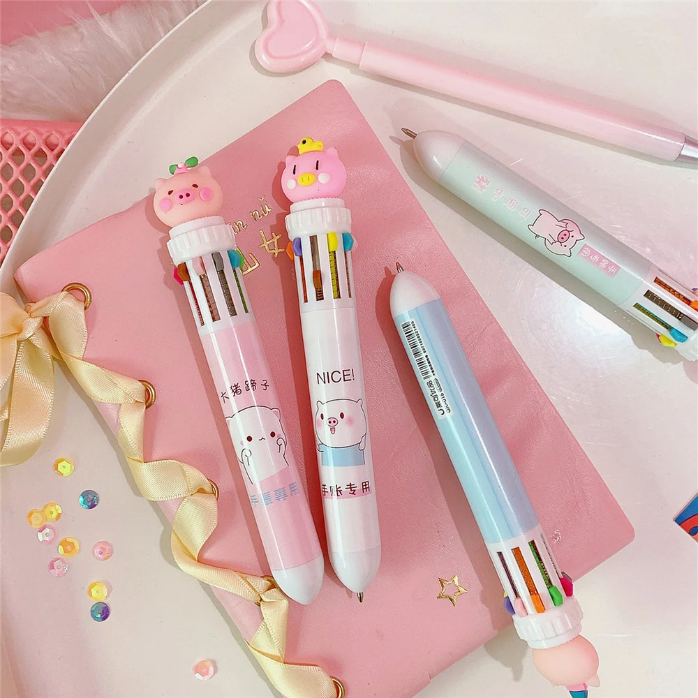 1 шт. Корейская Милая Канцелярия ручка мультфильм 10 цветов Шариковая Kawaii школьные