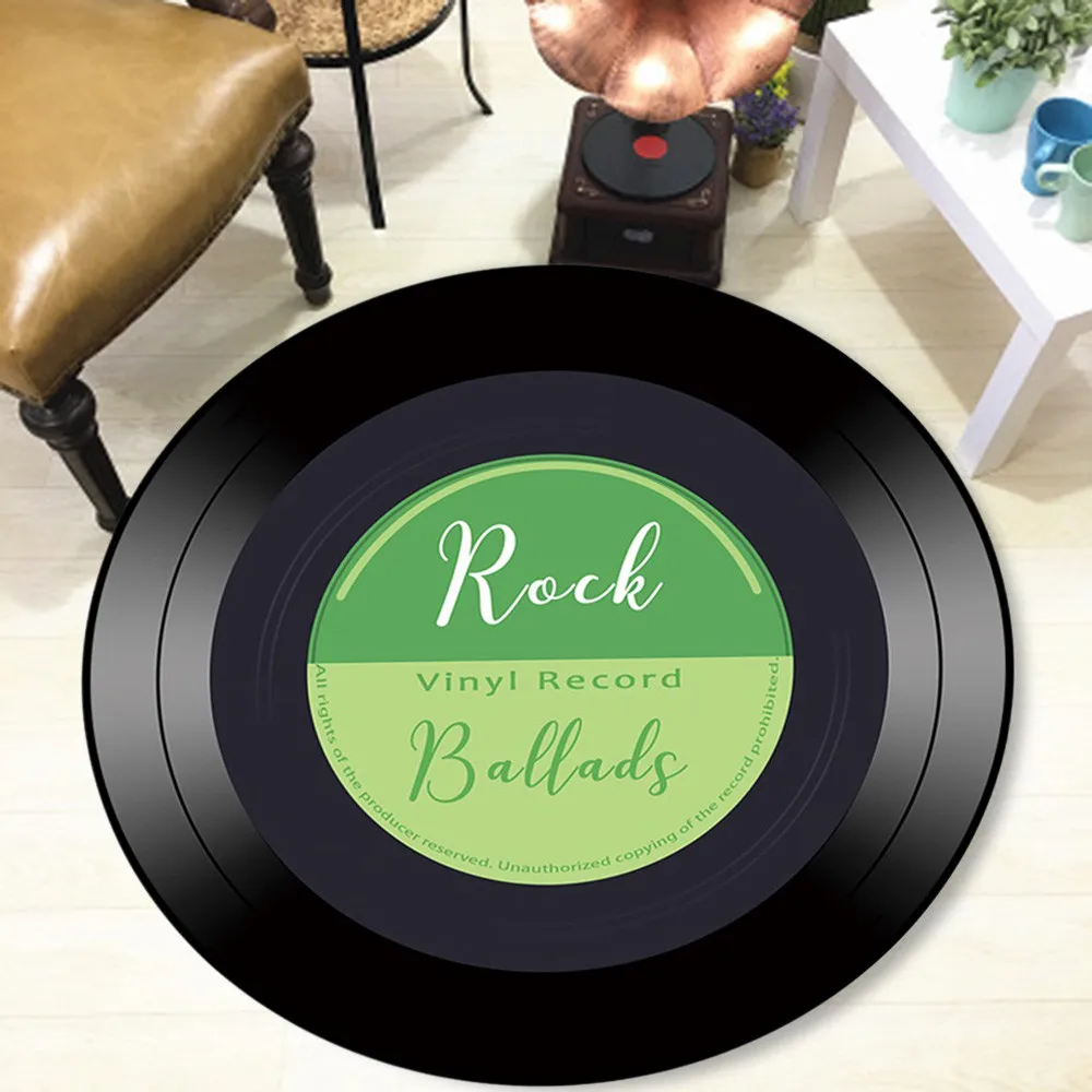 3d альбом ковры Craetive Vinyl Record напечатанный Мягкий тканевый круглый напольный