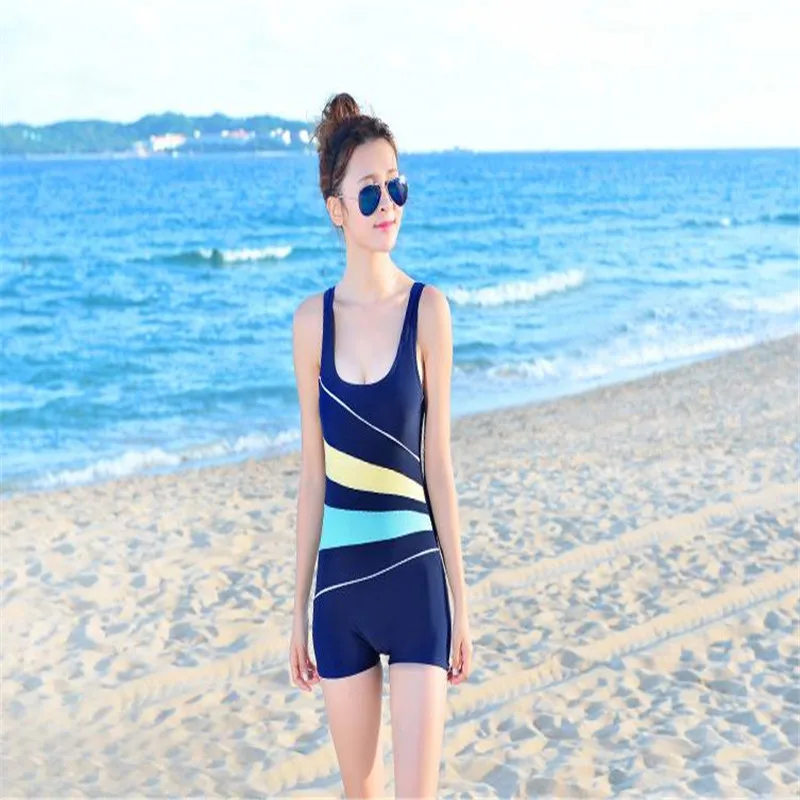 New ladies split pants bathing bikini conservative large size cover belly thin hot spring swimwear |