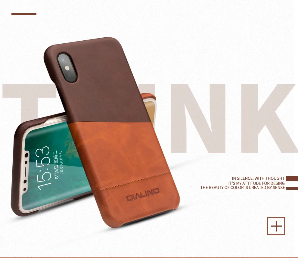 QIALINO чехол для телефона из натуральной кожи для iPhone X, модный роскошный Ультратонкий чехол ручной работы для iPhone X 5,8 дюймов