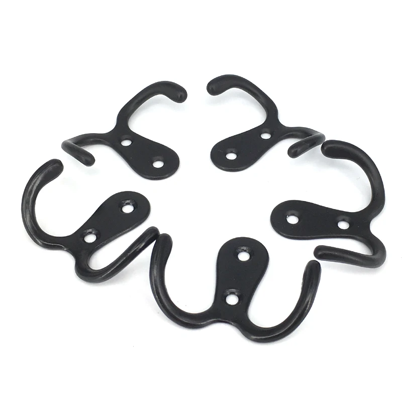 

5PCS Black Wall Hanger Metal Wall Hook Clothes Key Hat Bag Hanger Holder Rack DIY