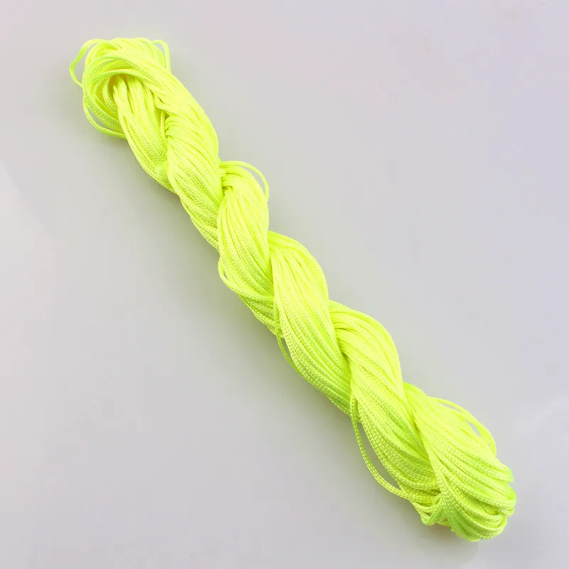 Fluorescent Yellow 23 Цвета 1 мм китайские узлы нейлоновый шнур Шамбала Макраме шнур Бисероплетение для изготовления браслета - Цвет: Fluorescent Yellow