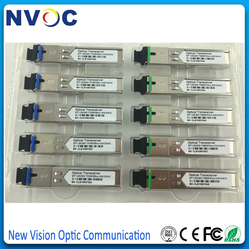 10 пара/лот легко совместимый 1490/1550nm 1 25G BIDI SFP 80KM WDM LC/SC разъем c ddm|Детали устройств
