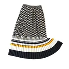 Женская плиссированная юбка в клетку, однотонная эластичная юбка с высокой талией, черная, розовая, # B, весна-осень