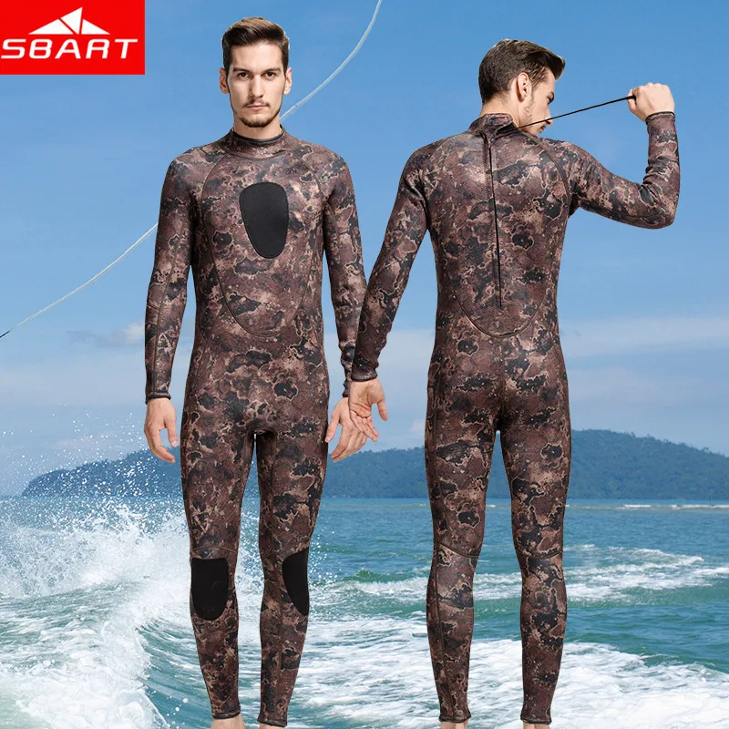SBART Камуфляж Подводной Охоты Гидрокостюм 3 ММ Неопрена Профессиональный