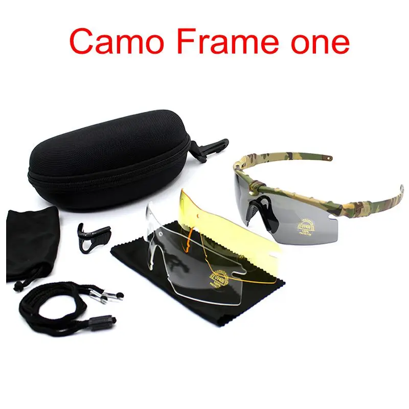 Camo Frame 1 Тактические Солнцезащитные очки съемки Охота Спорт на открытом воздухе UV400 защита мужские очки Военная Униформа солнцезащитные очки для женщин Кемпинг велосипедные очки на открытом воздухе - Цвет: Camo Frame 1