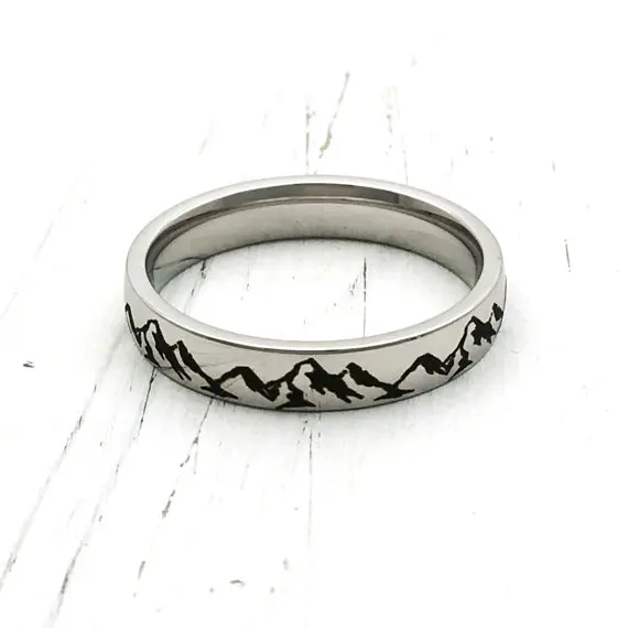 Кольцо из нержавеющей стали для горного хребта кольцо в форме гор браслет