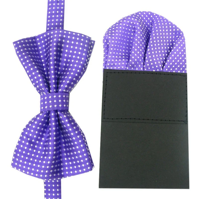 

New Men's Blue Classical Style Dot Tied Bowtie Wedding Party Polka Handkerchief Bow Tie FJBW12