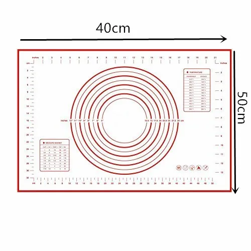 red 40x50cm Антипригарный силиконовый коврик для выпечки лист для замеса раскатки теста коврик для выпечки формы для выпечки вкладыши колодки Инструменты для приготовления пищи 60*40 см/26*29 см - Цвет: red 40x50cm