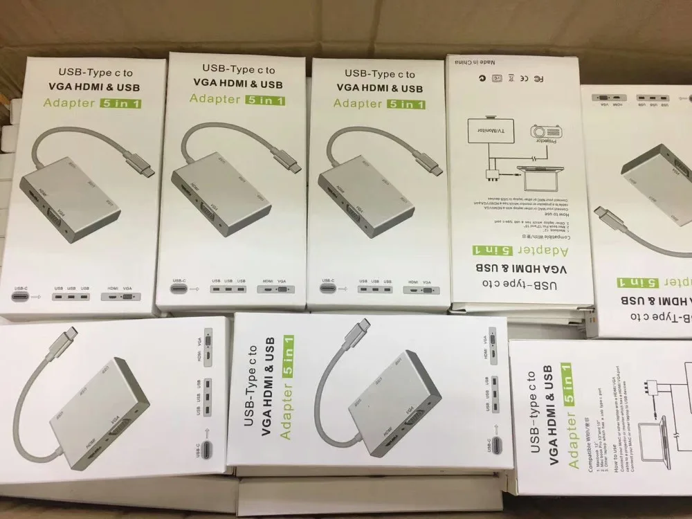 

USB 3.1 Type C to HDMI Digital AV VGA USB HUB OTG Adapter for Macbook Pro GW