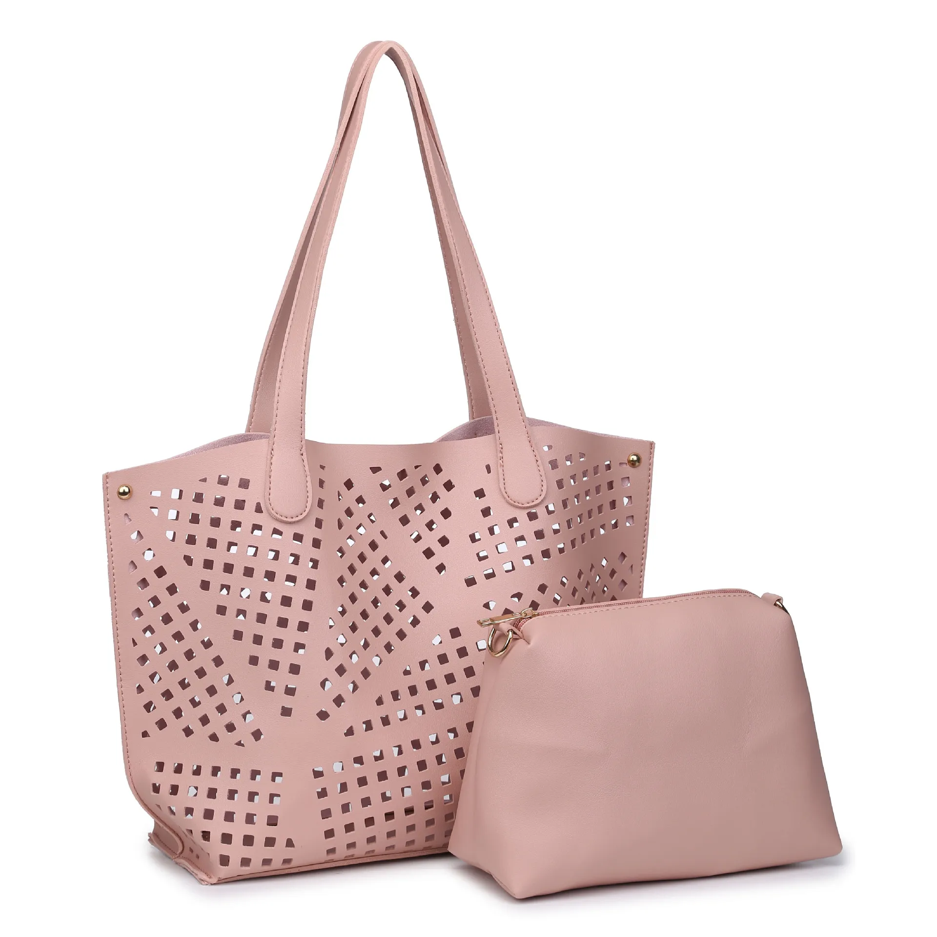 Fashion Solid Colors Compostie Bags Casual Hollow Out Women Versatile Handbags Interior Zipper Pocket Satchrls Shape Ladies Bag | Багаж и