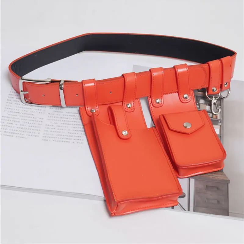 XITAO Women Cummerbunds Korea Fashion Dark Fashion New Concave Shape Street Shoot Multi Function Belt Pockets WBB4334