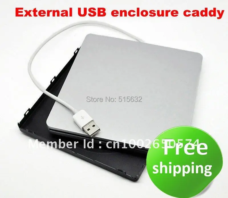 Супервнешний корпус USB серебристый белый для MacBook 9 5 мм 12 7 SATA superdrive|caddy case|external usbusb