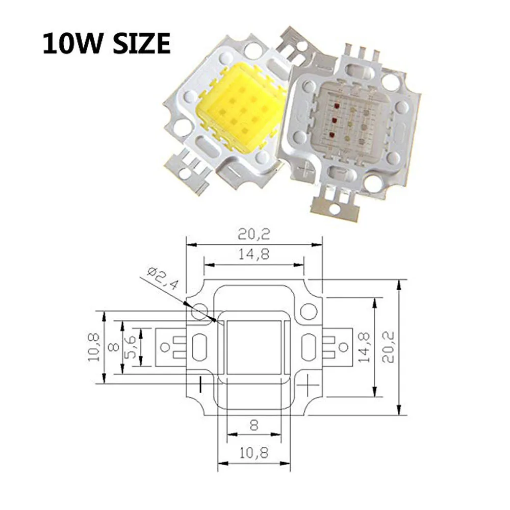 

5pcs Integrated High power cob 10W LED Beads White/Warm white 900mA 9.0-12.0V 900-1000LM 24*40mil Chips