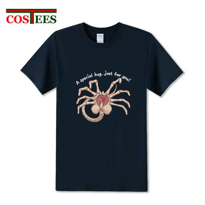 Забавная футболка с персонажем из мультфильма А обнимай Мужская ужасом alien facehugger