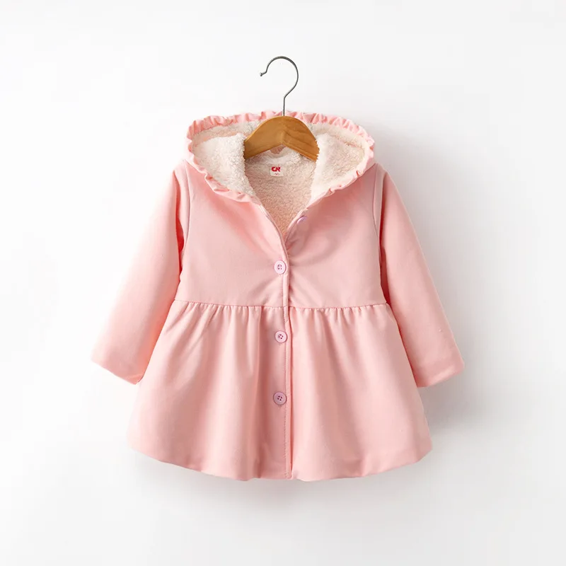 BibiCola New Arrived Winter Spring Baby Girls Long Sleeve Coat Jacket solid Hoodie Casual Outerwear 2-7Y | Детская одежда и обувь