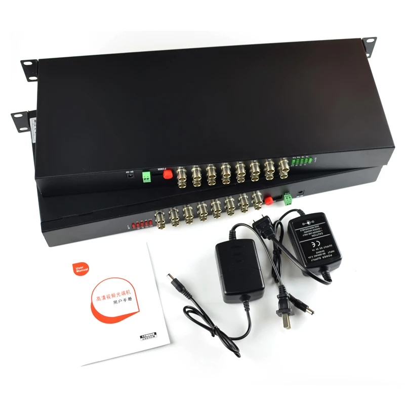 16 канальные волоконно оптические медиа конвертеры приемник передатчик + RS485 Data 1U