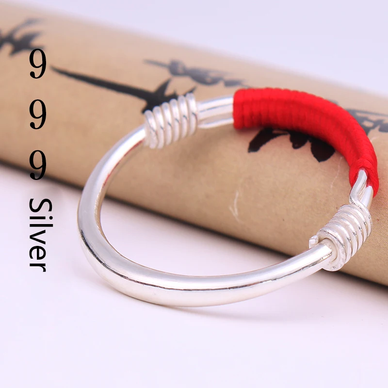 Женский Открытый браслет из серебра 999 пробы с листьями гинкго|bracelets for|bracelets for