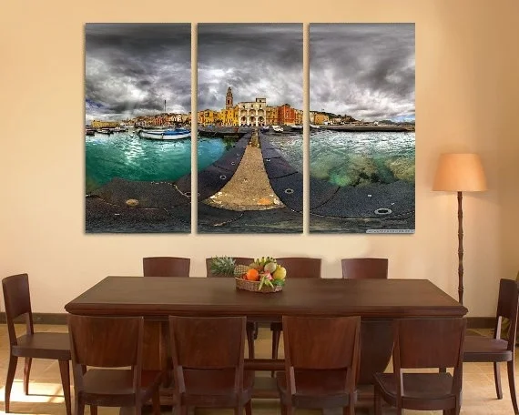 Современная красочная фото картина рыбий глаз панорамная фотография декор