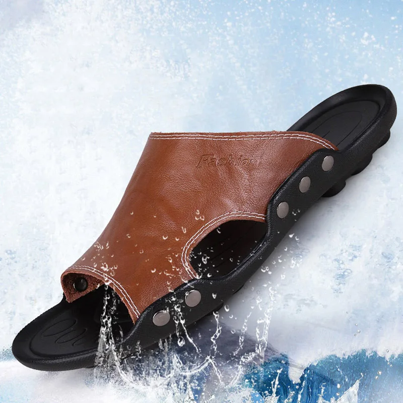 2019 мужская повседневная обувь тапочки на плоской подошве мужские летние