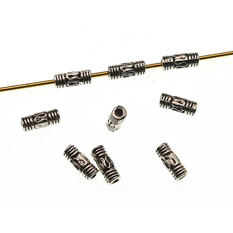 

50pcs/lot 3x8mm Tibetan Silver Brass Metal Tube Spacer Beads for DIY Jewelry Making Charm Bracelets Necklace Accessories Z1040