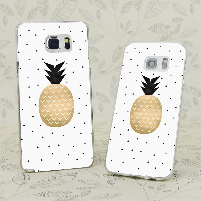 C4033 Golden Pineapple Transparent Hard PC Case Cover For Samsung Galaxy S 3 4 5 6 7 Mini Edge Plus Note 9 |