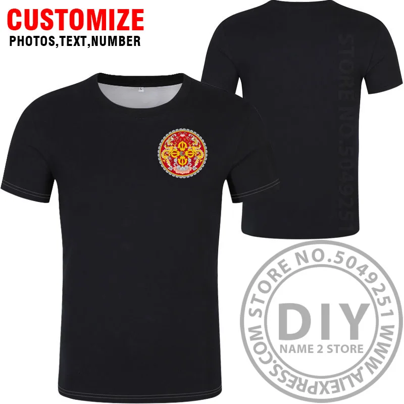 Style 1 BHUTAN t shirt free custom made name number btn country t-shirt bt black nation flag kingdom diy red college print photo clothes - Цвет: Style 1