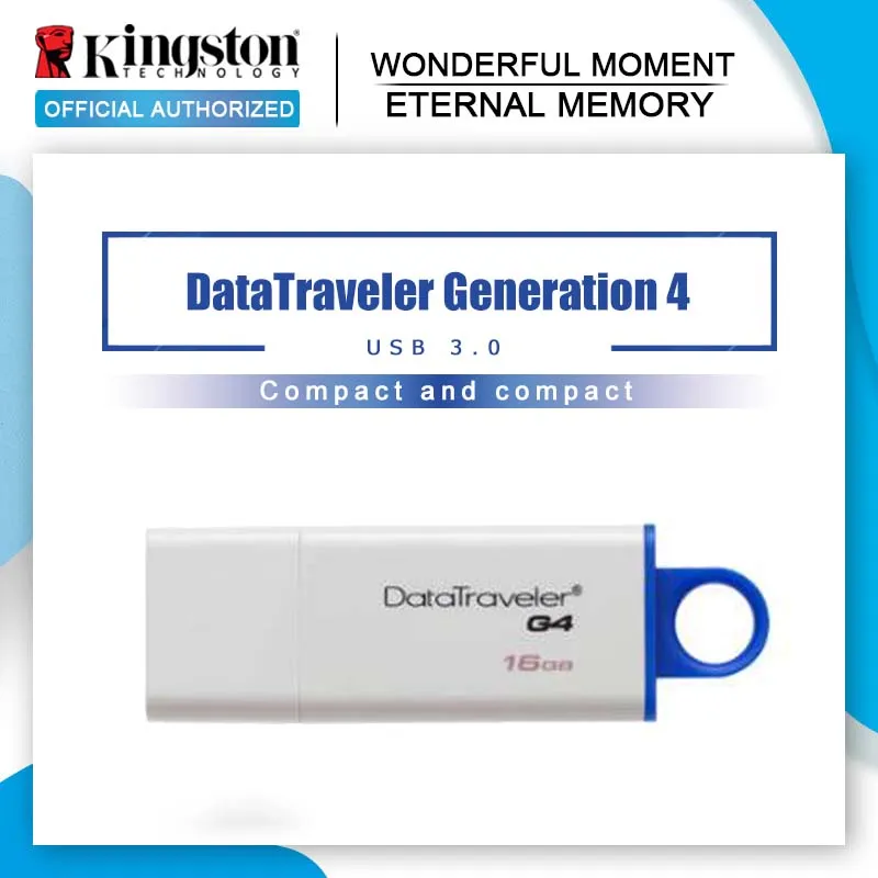 Флеш накопители Kingston USB 32 ГБ 3 0 8 Гб 16 Pendrive 64 128 DataTraveler G4 пластиковый пратичный