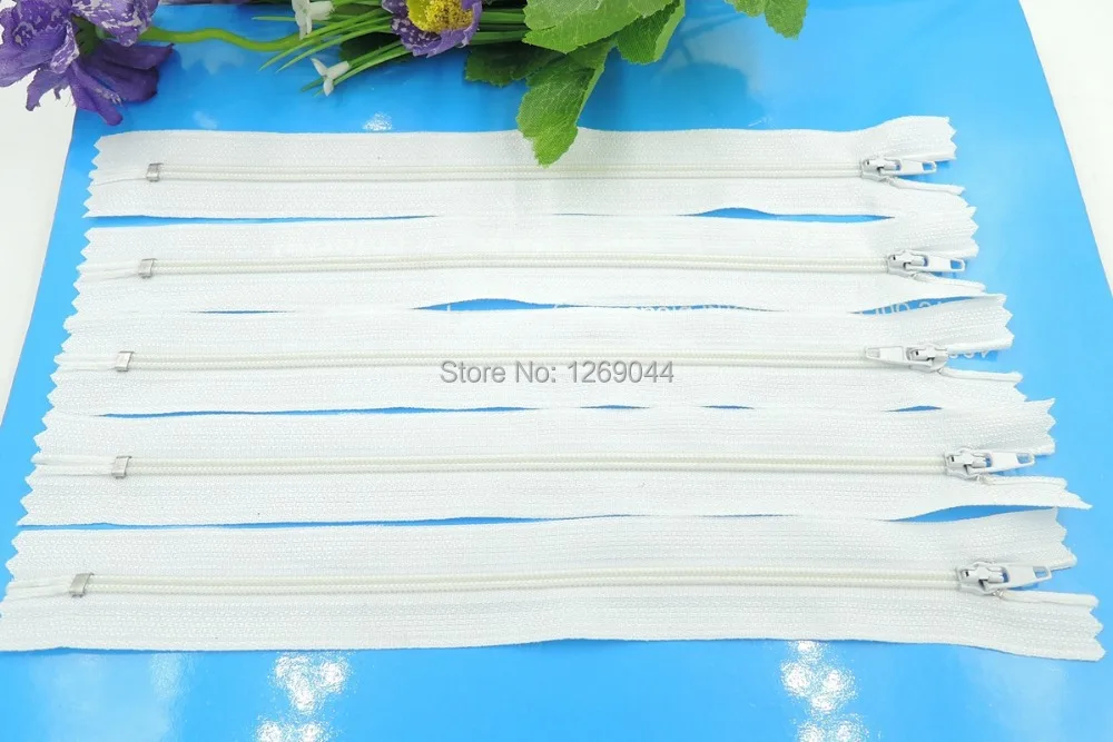 

100 pcs White Color 25 cm Nylon Coil Zippers Tailor Garment Accessories Sewing Tools 10 Inch