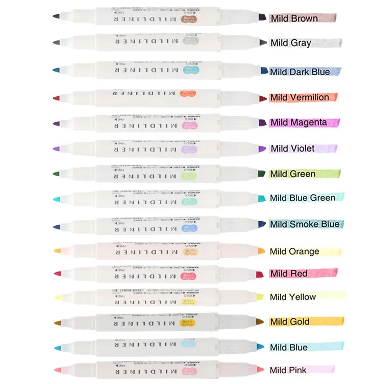 Zebra Mildliner двусторонний хайлайтер Fine Bold WKT7 Япония|highlighter| |