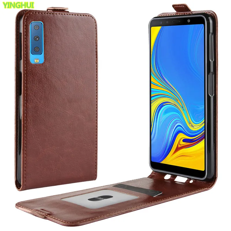 Для Samsung Galaxy A7 2018 Роскошный кошелек Обложка на заднюю панель из искусственной