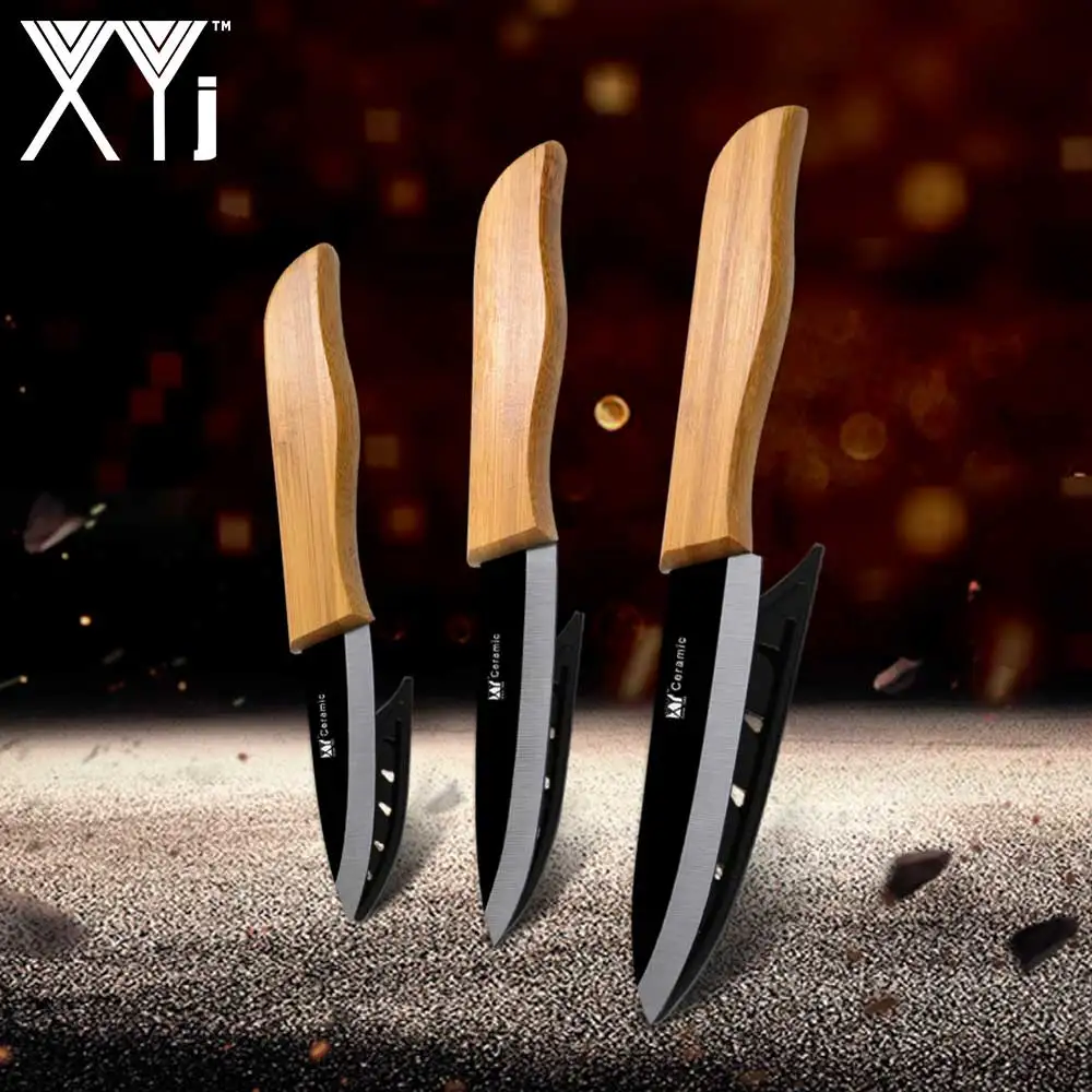 XYj керамический нож 3 4 5 дюймов кухонный для нарезки овощей набор керамических