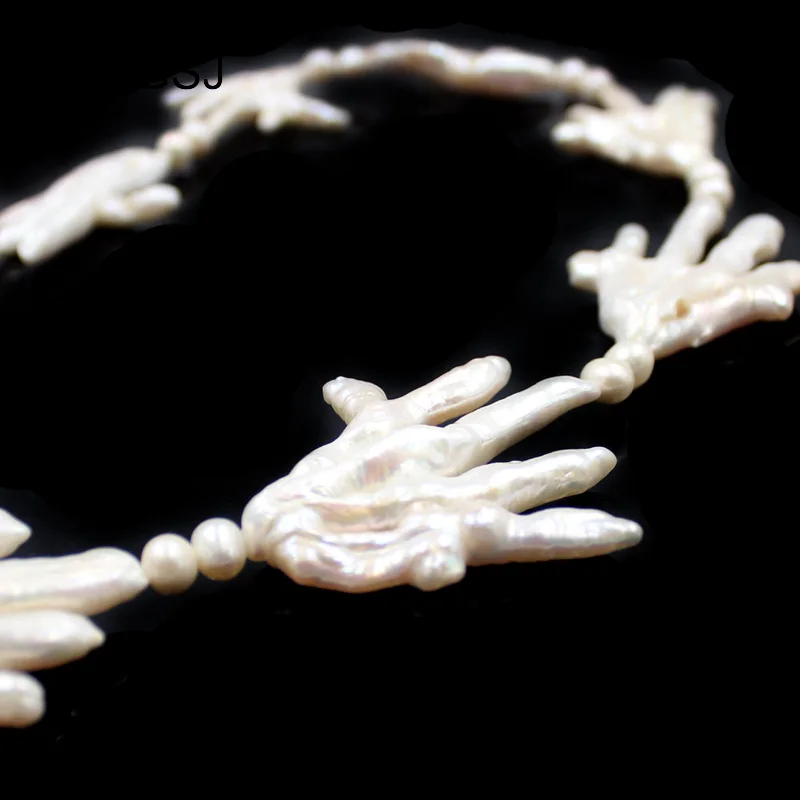 Free Shipping 50% OFF White Pearl Necklace Hand Shape Cultured Knot Silver 925 Clasp Jewelry 19&quot | Украшения и аксессуары