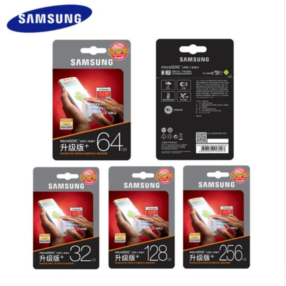 SAMSUNG карта памяти MicroSD 256 г 128 ГБ 64 32 16 8 100 МБ/с. карты флешка Class10 флеш SDXC Класс EVO plus