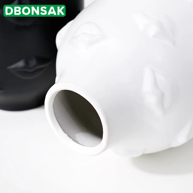 Креативная керамическая ваза дизайнерский плантатор 3D Губы белый скандинавский
