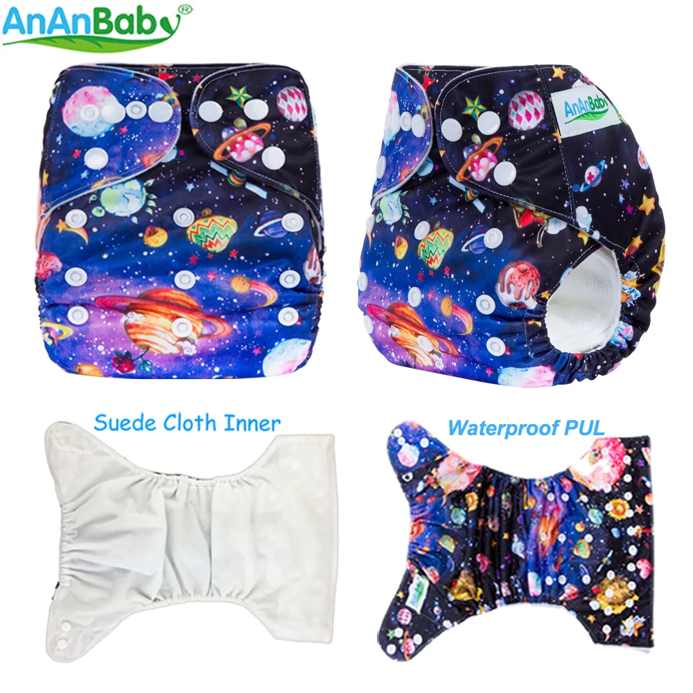 Ananbaby тканевые подгузники многоразовые карманные подгузники моющиеся тканевые подгузники Pul, под которыми легко скрыть Подгузники хлопковый костюм От 0 до 2 лет, на Возраст 3-15 кг