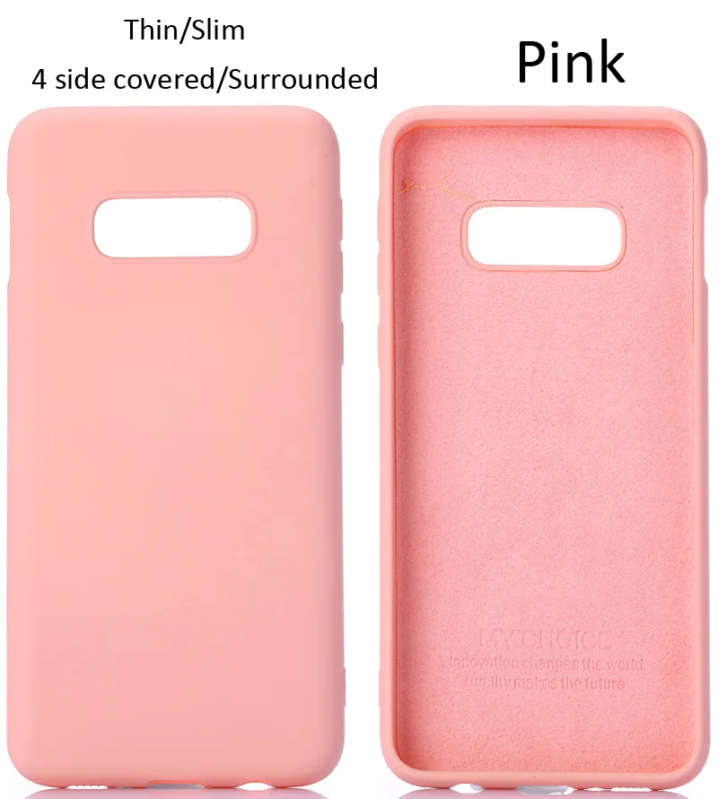 4 side coverd Жидкий силиконовый чехол для samsung Galaxy S10 Plus, мягкий гелевый резиновый чехол высокого качества - Цвет: 4 side coverd