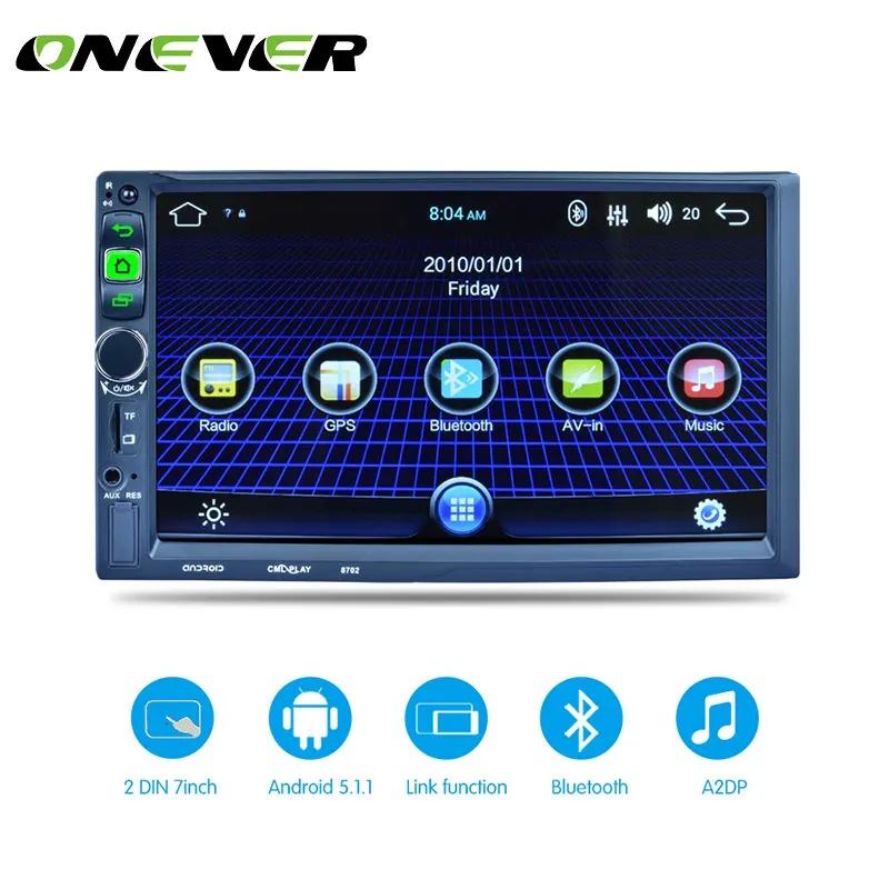 Onever Android 5 1 Авто Радио Bluetooth GPS навигация 1080P Стерео MP5 MP3 плеер Поддержка FM приемник