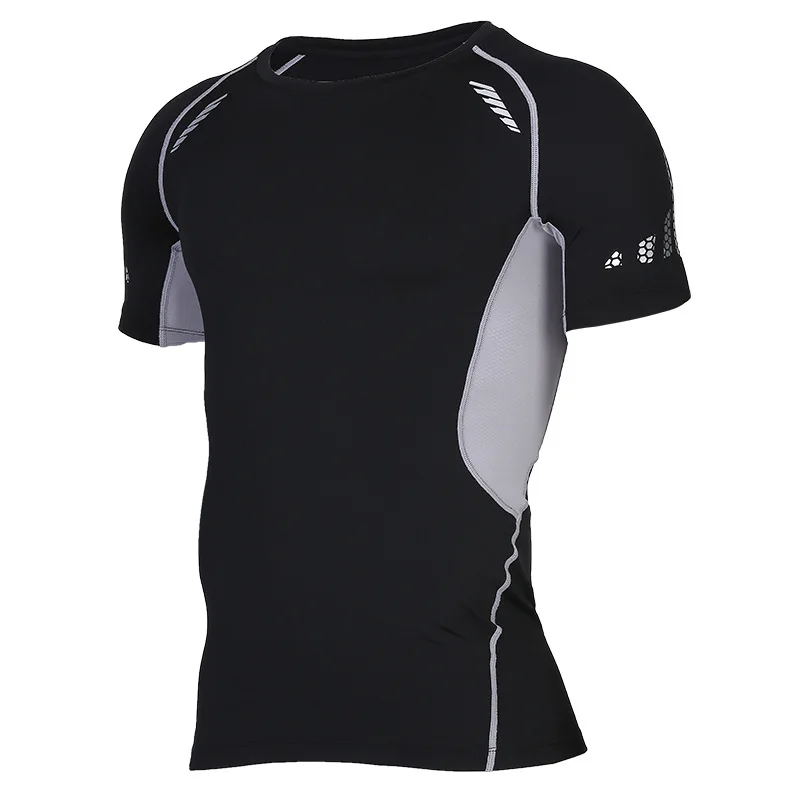 ESHINES спортивные колготки короткий рукав для тренировок и фитнеса одежда Мужская