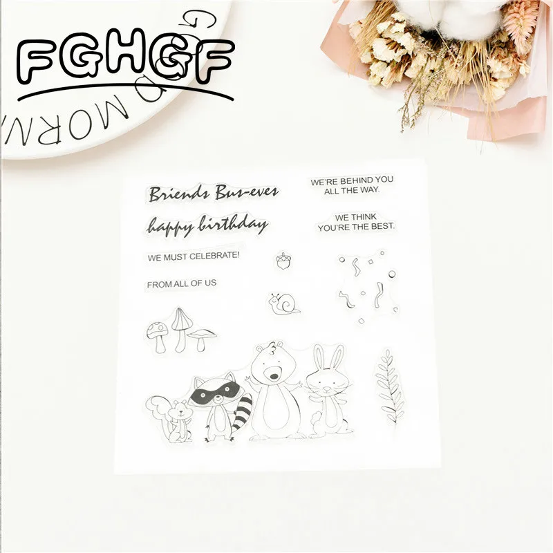 Милые животные прозрачный штамп силиконовый Скрапбукинг фотоальбом