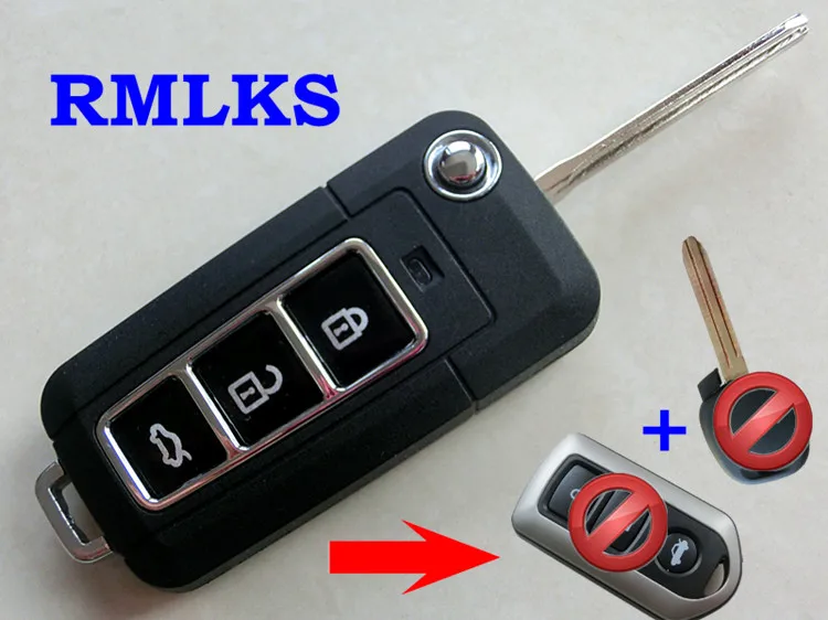 

Корпус автомобильного ключа RMLKS складной, 2, 3 кнопки, дистанционный ключ заготовка, для Toyota Camry, Prado, Highlander, Yaris, Vios