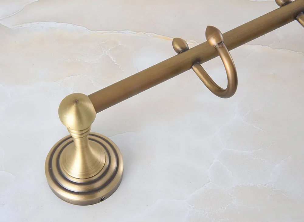 Настенный винтажный Ретро античный латунный держатель для полотенец в ванную