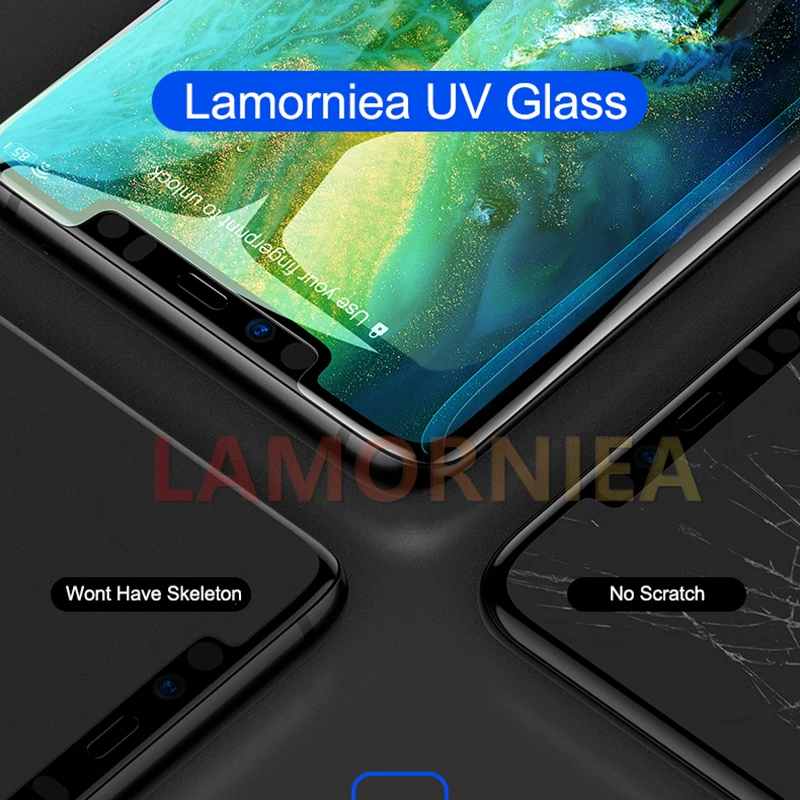 УФ стекло Lamorniea 20D для Huawei P30 Pro жидкое клеевое с полным покрытием P20 Mate 30 20